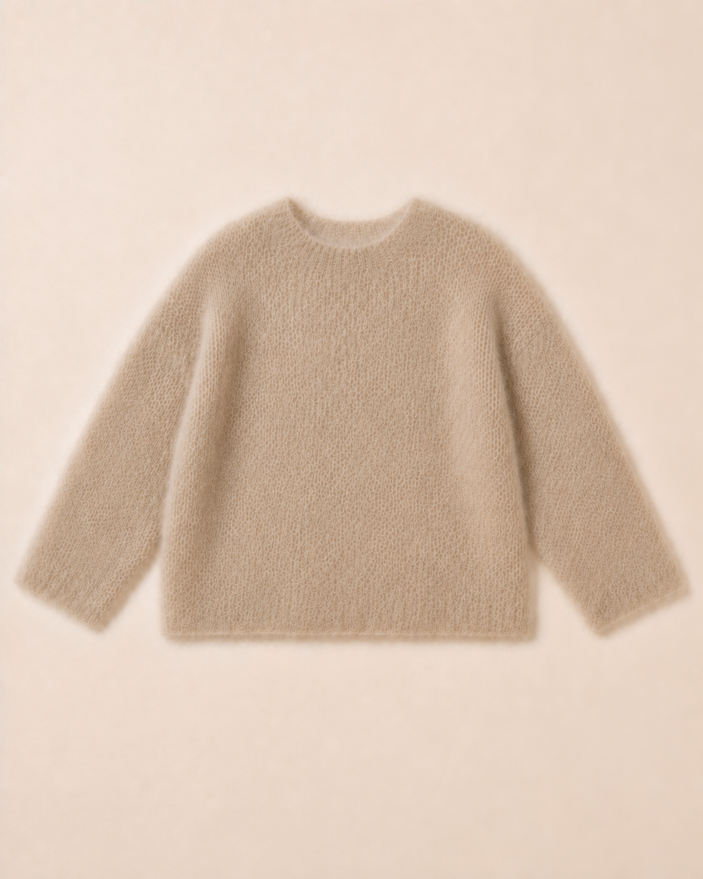 Kid-Mohair-Pullover Beige – Bild 1