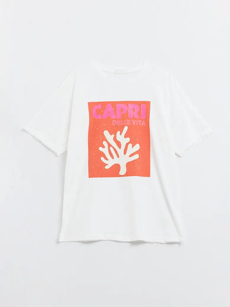 T-Shirt „Capri Dolce Vita“ – White ONE SIZE