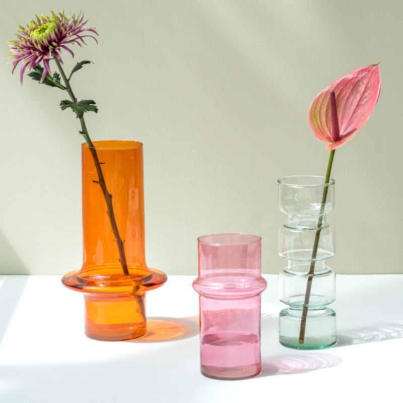 Vase Aurore – Recycled Glass, Orange