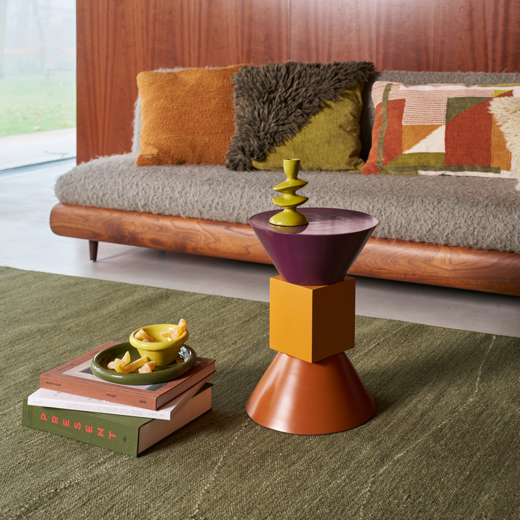 Beistelltisch Colette – Mangoholz, Orange & Violett