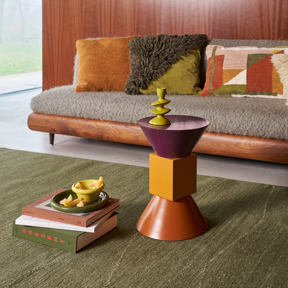Beistelltisch Colette – Mangoholz, Orange & Violett