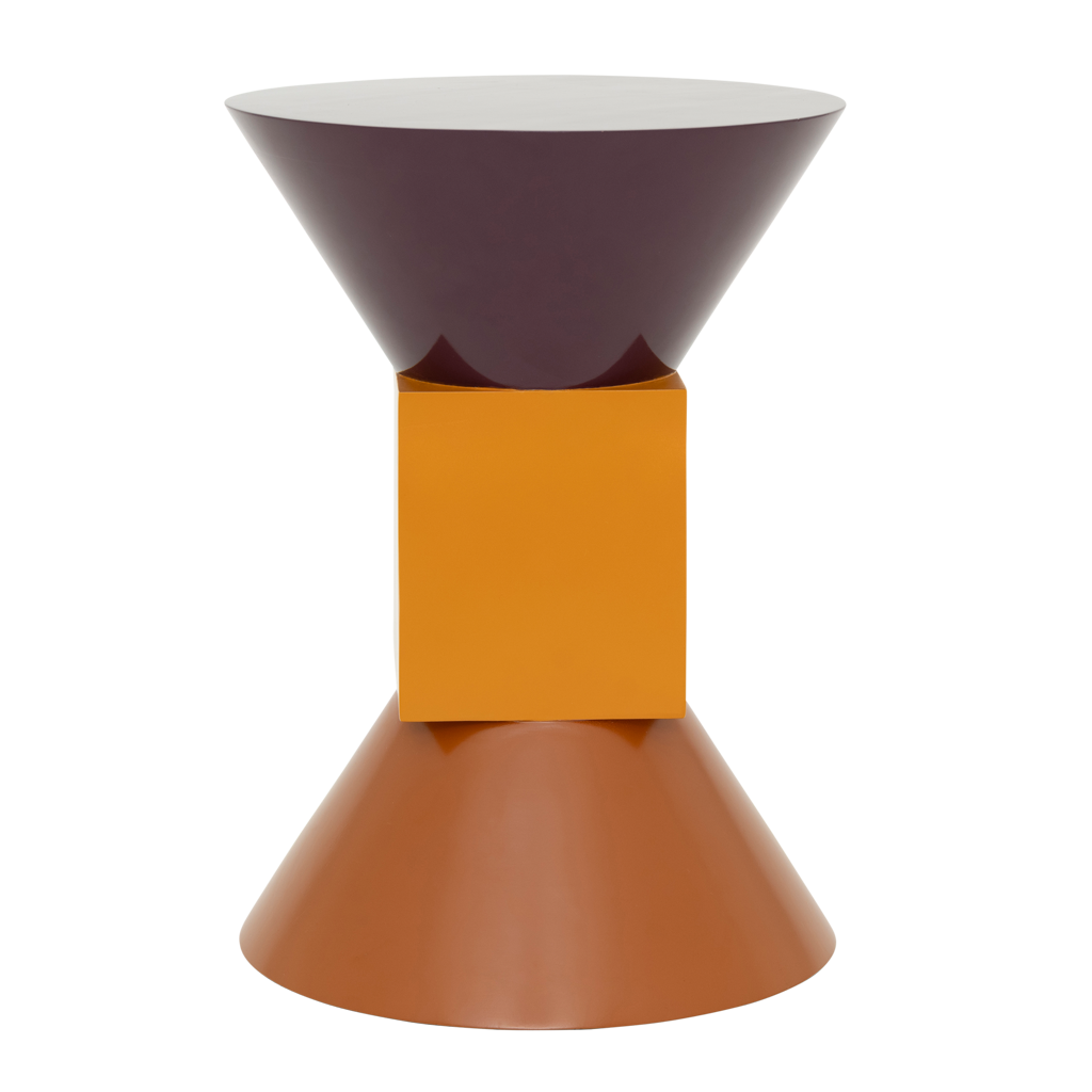 Beistelltisch Colette – Mangoholz, Orange & Violett