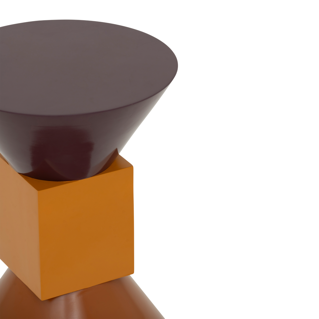 Beistelltisch Colette – Mangoholz, Orange & Violett
