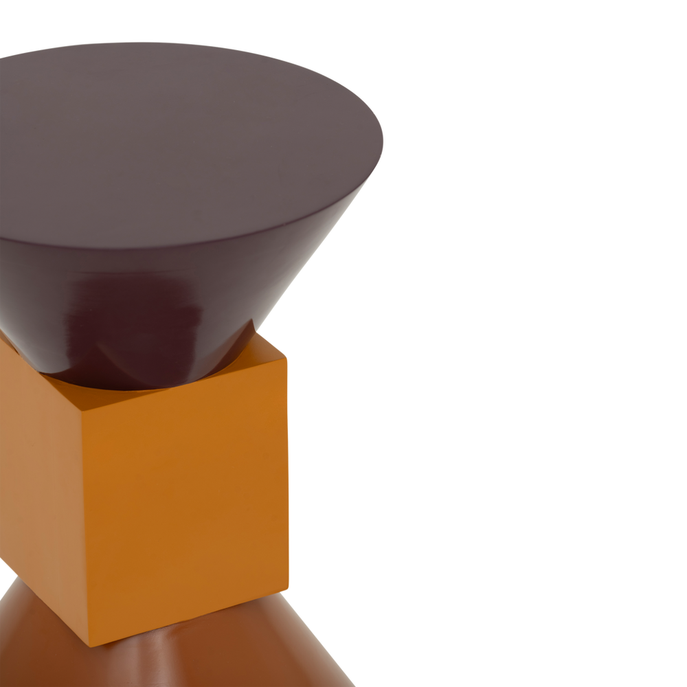 Beistelltisch Colette – Mangoholz, Orange & Violett