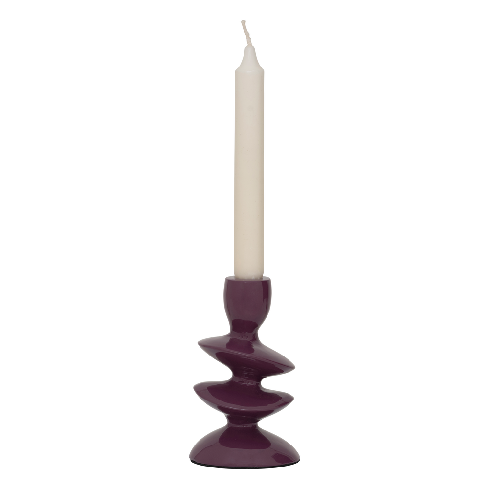 Kerzenhalter Violette – Aluminium, Pflaumenlila