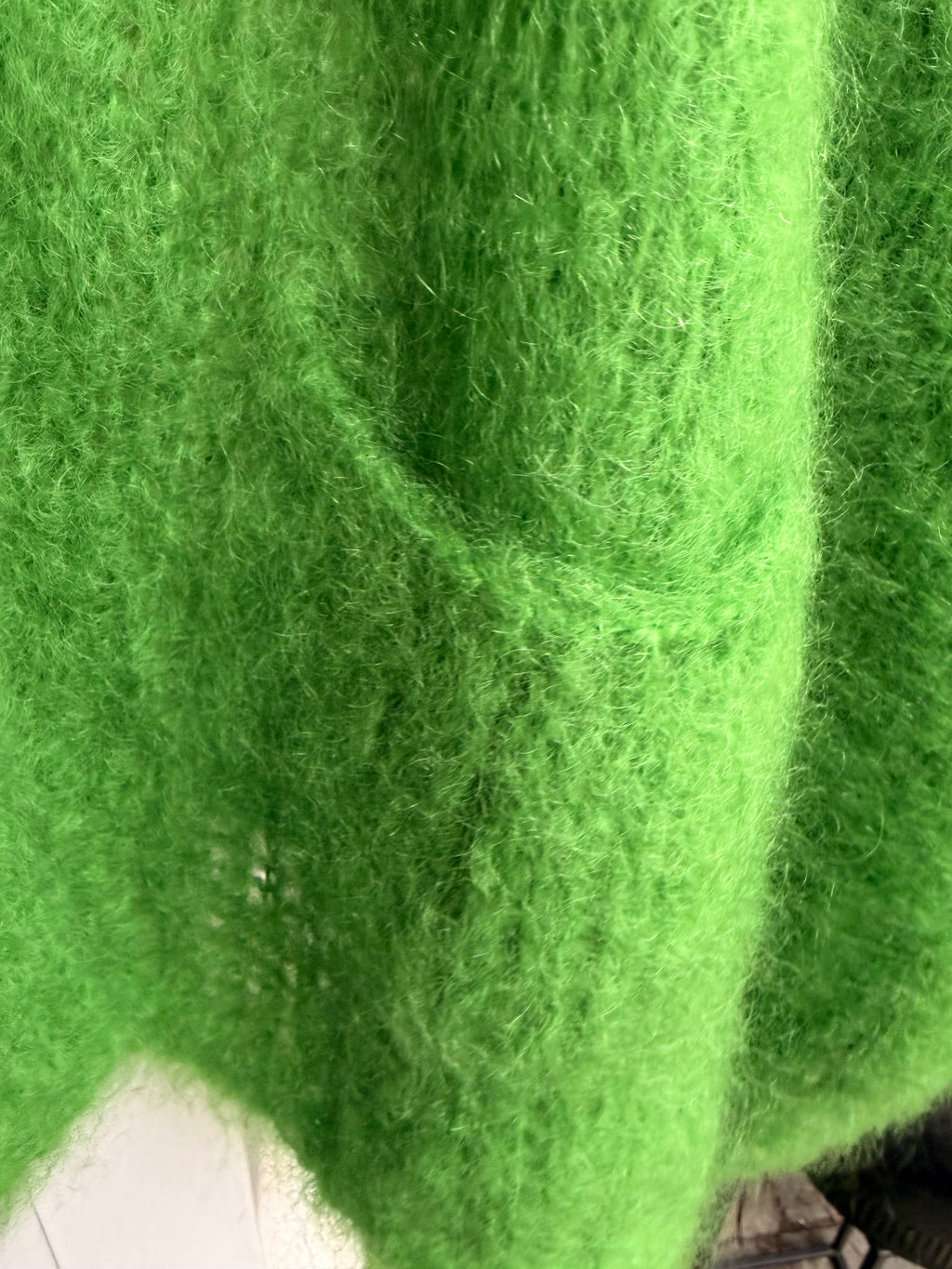 Lange Strickjacke Grasgrün – Bild 2