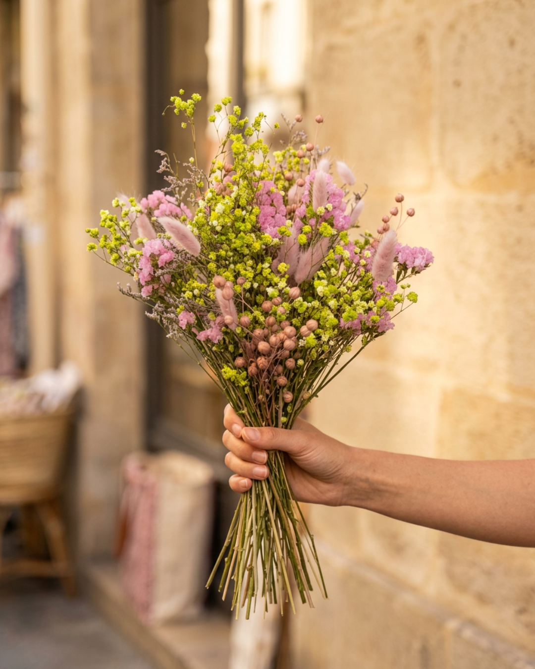 Zarter Trockenblumenstrauß in Pastell – Forever Flowers mit sommerlicher Leichtigkeit
