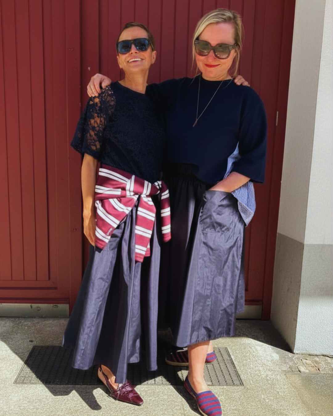 Susanne Bommer Midirock in Navy – femininer Taftrock mit moderner Silhouette
