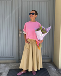 Susanne Bommer Midirock in Beige – femininer Taftrock mit moderner Silhouette
