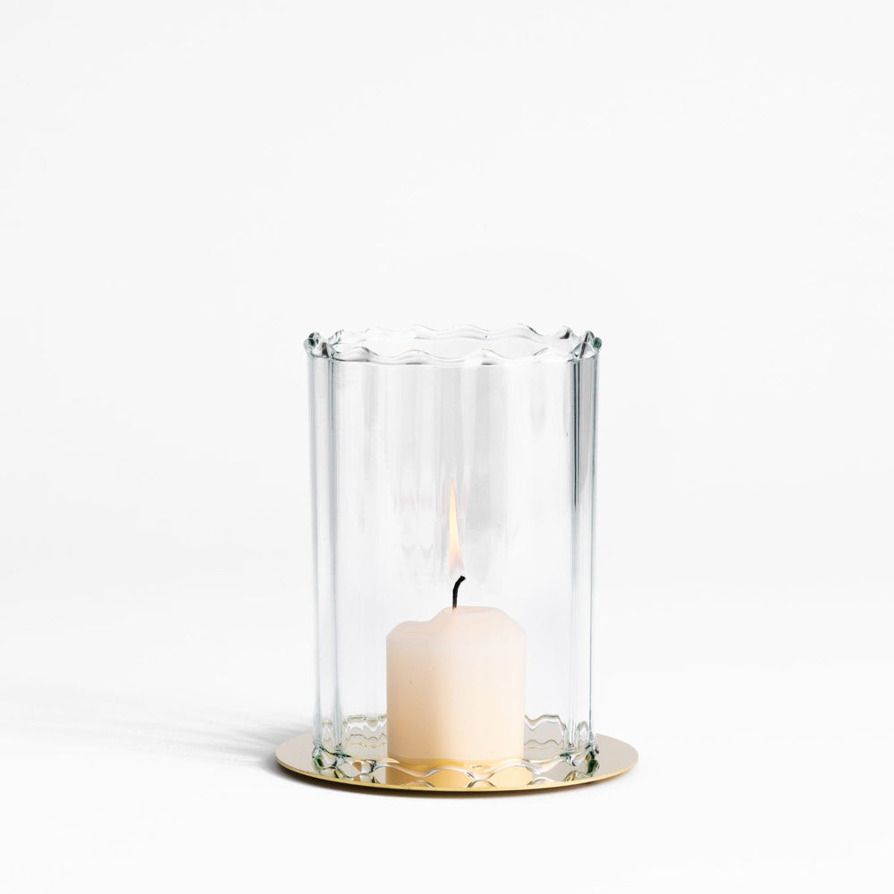 Kerzenglas COSMIQUE MINI (H 11cm) mit Messing-Unterteller