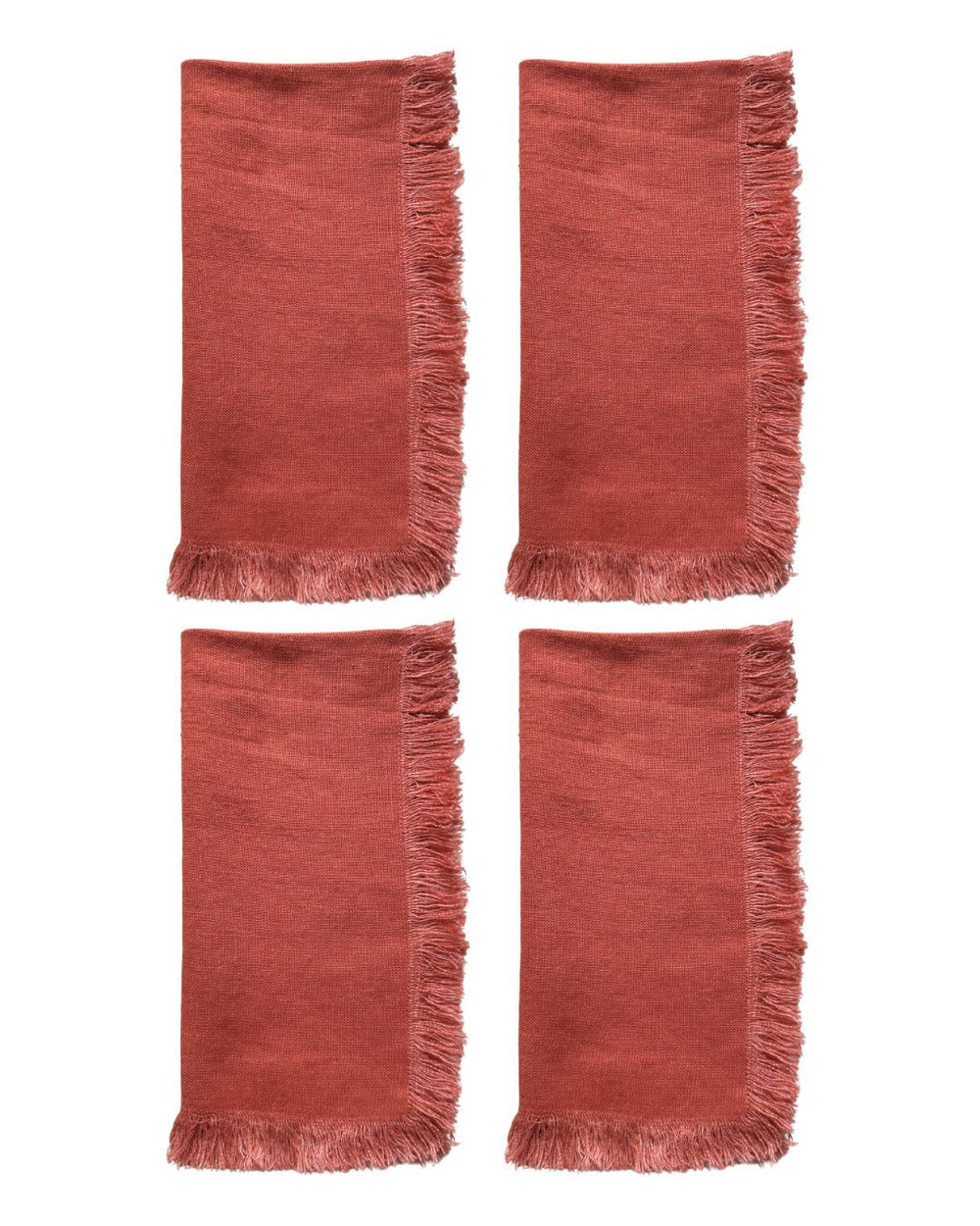Leinenservietten Épure, 4er-Set BRICK RED