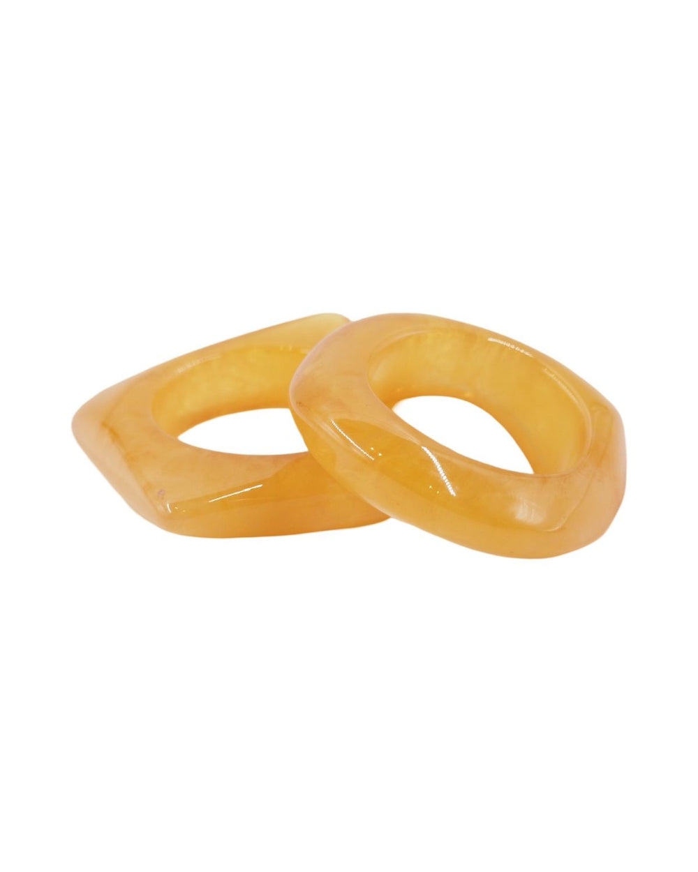 Serviettenringe Resin, 2er-Set – Gelb