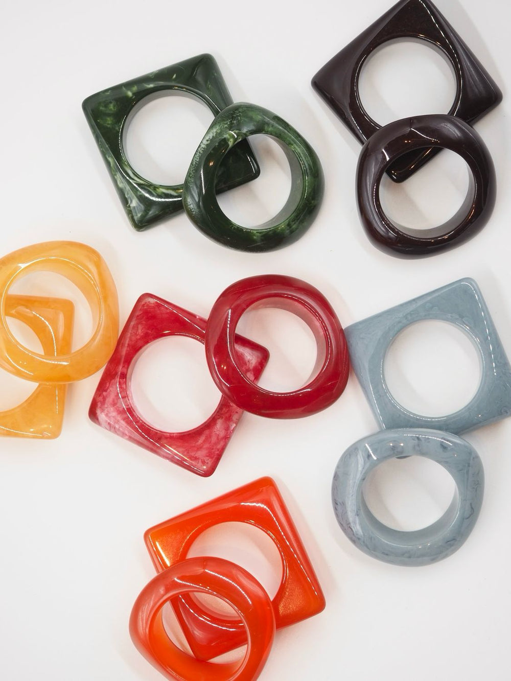 Serviettenringe Resin, 2er-Set – Grün