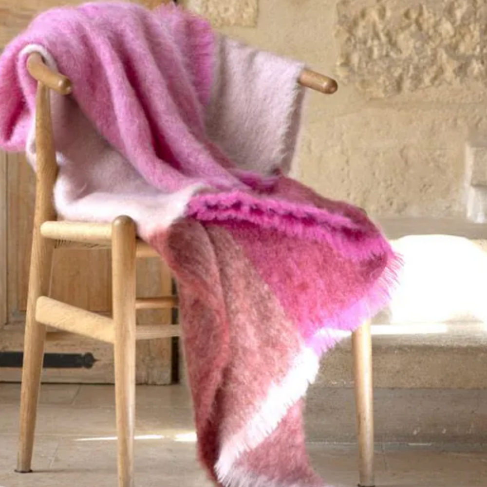 MOHAIR Decke BERRY - ein Traum - 100% made in France