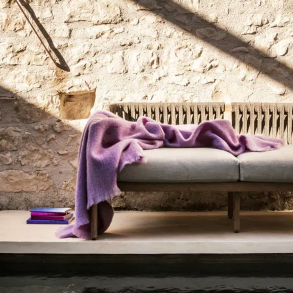 MOHAIR Decke LILAC - ein Traum - 100% made in France