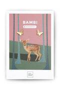 Ohrstecker BAMBI – Gold von Little Jewellery Stories – auf illustrierter Schmuckkarte