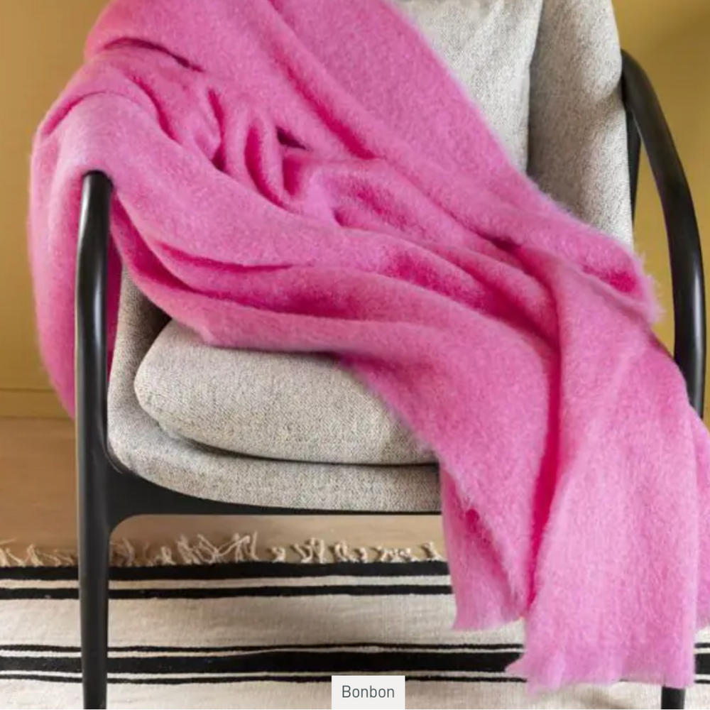 MOHAIR Decke BONBON - ein Traum - 100% made in France