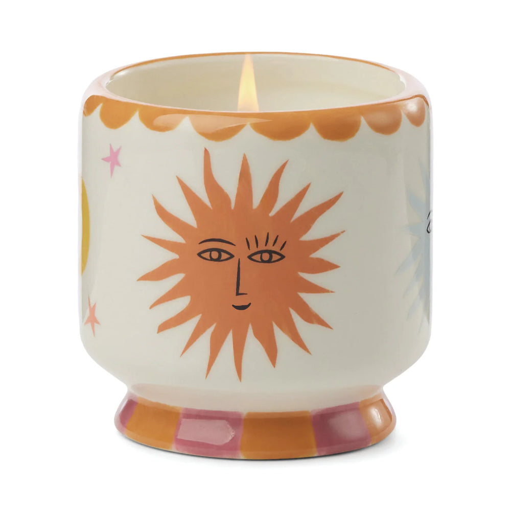 „Orange Blossom“ Duftkerze in handbemalter Keramik – Sun ♡ –