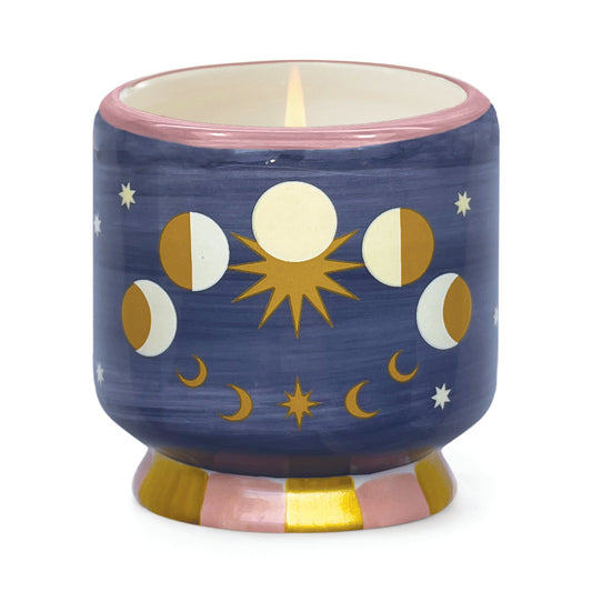 „Moon Phases“ Duftkerze in handbemalter Keramik