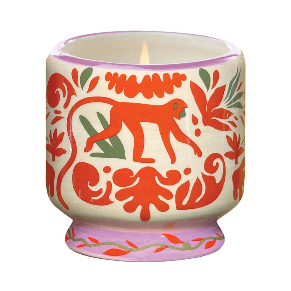 „Coconut & Amber“ Duftkerze in handbemalter Keramik Jungle/ Monkey - LOVE IT ♡