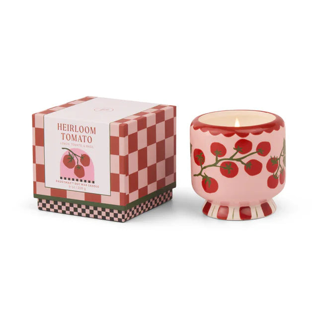 „Pomodoro“ Duftkerze in handbemalter Keramik  ♡