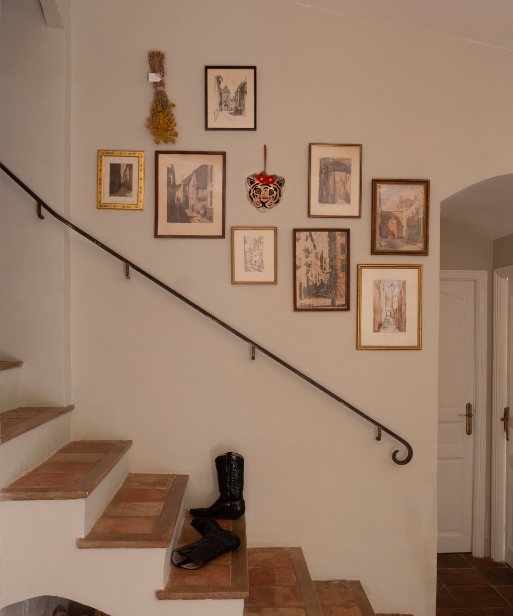 🐅 Tapis Amis „Floral White Tiger“ – handgetufteter Wollanhänger