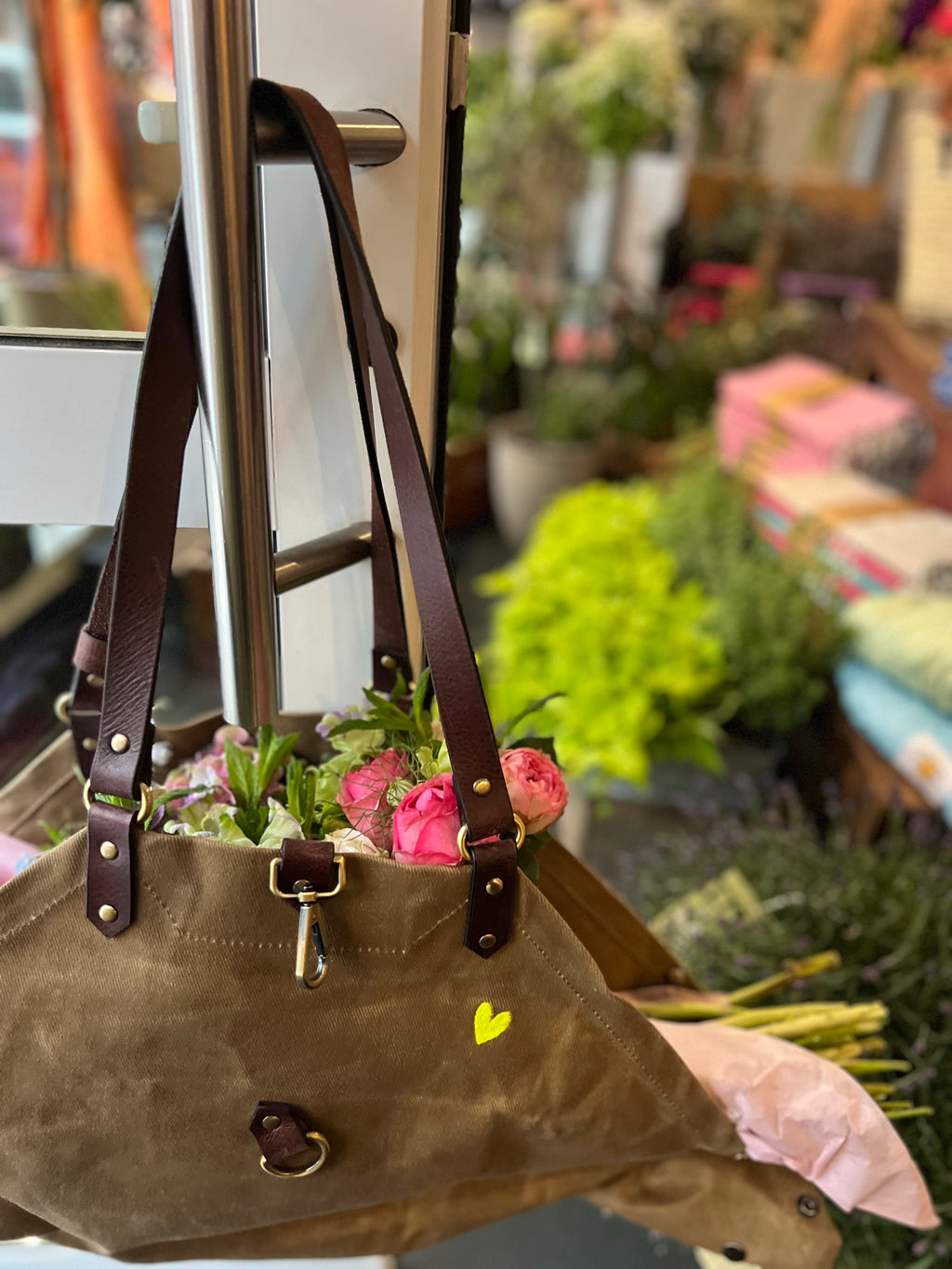 JADE - Utility Blumentasche/ Hundetasche/ Grocery Bag - BEIGE - einrollbar