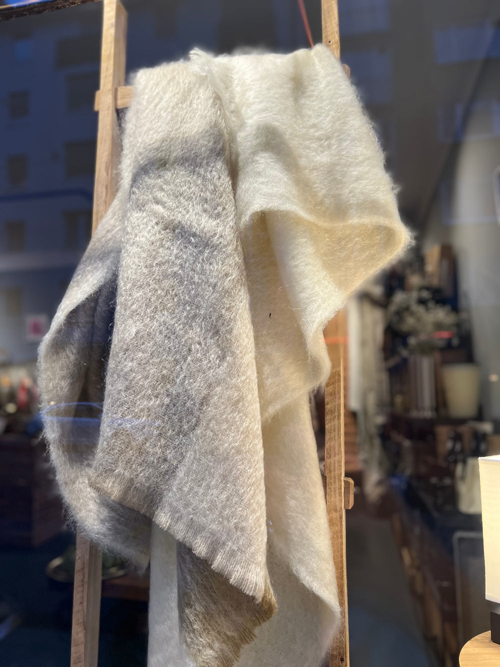 MOHAIR Decke NATURAL - ein Traum - made in France