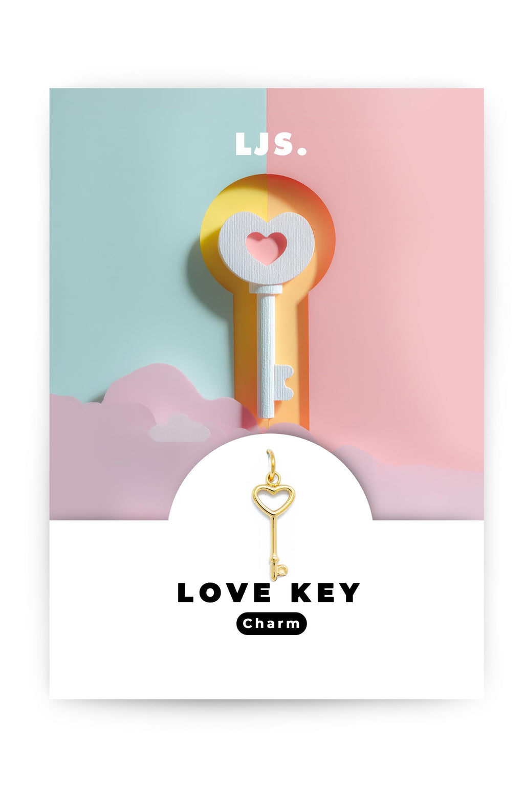 Charm LOVE KEY – Gold von Little Jewellery Stories – Detail und Styling