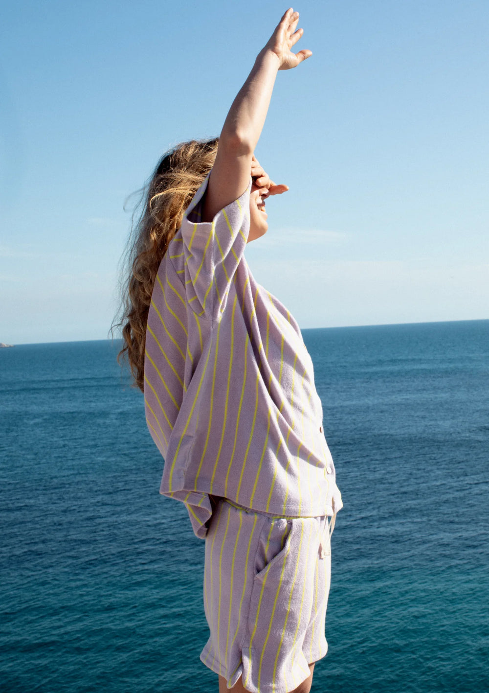 Frotté OVERSIZED SHIRT ♡ Flieder/ Gelb