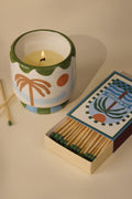 „Palm“ Duftkerze in handbemalter Keramik