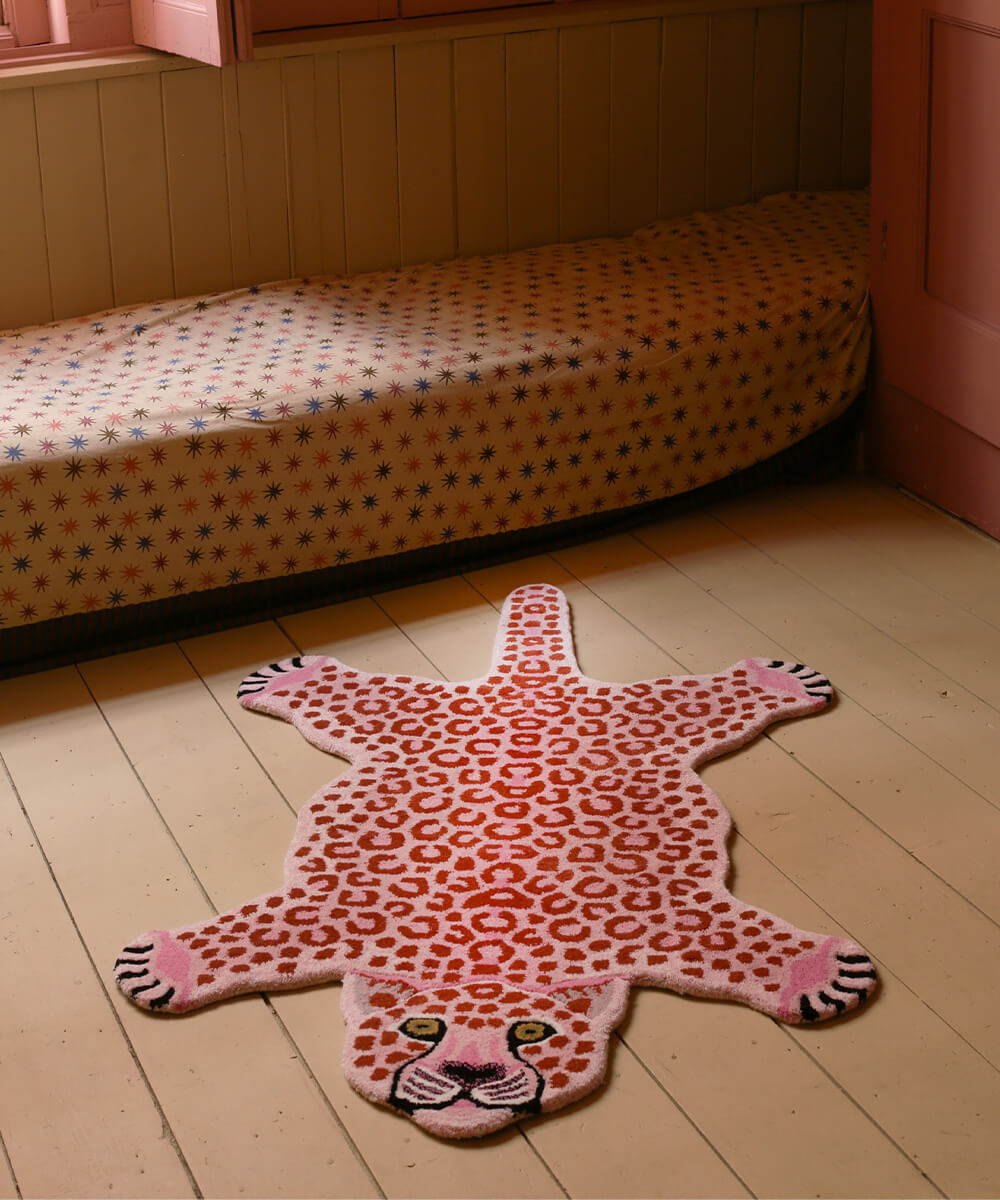 PINK LEOPARD TEPPICH  Size L