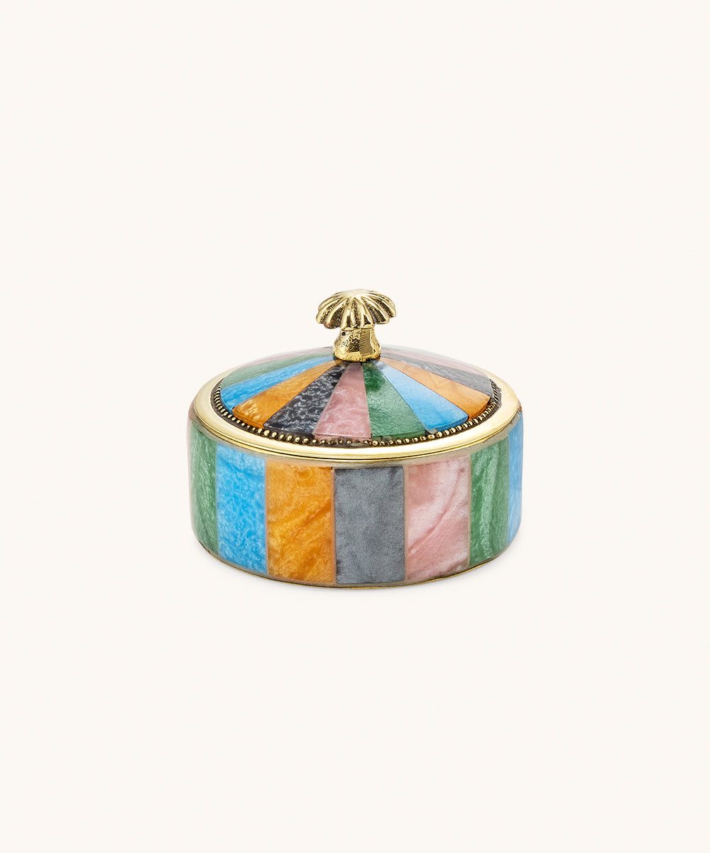 Boîte à bijoux “Cirque Pastel” – Schmuckdose Mittel (6 × 7 × 7 cm)