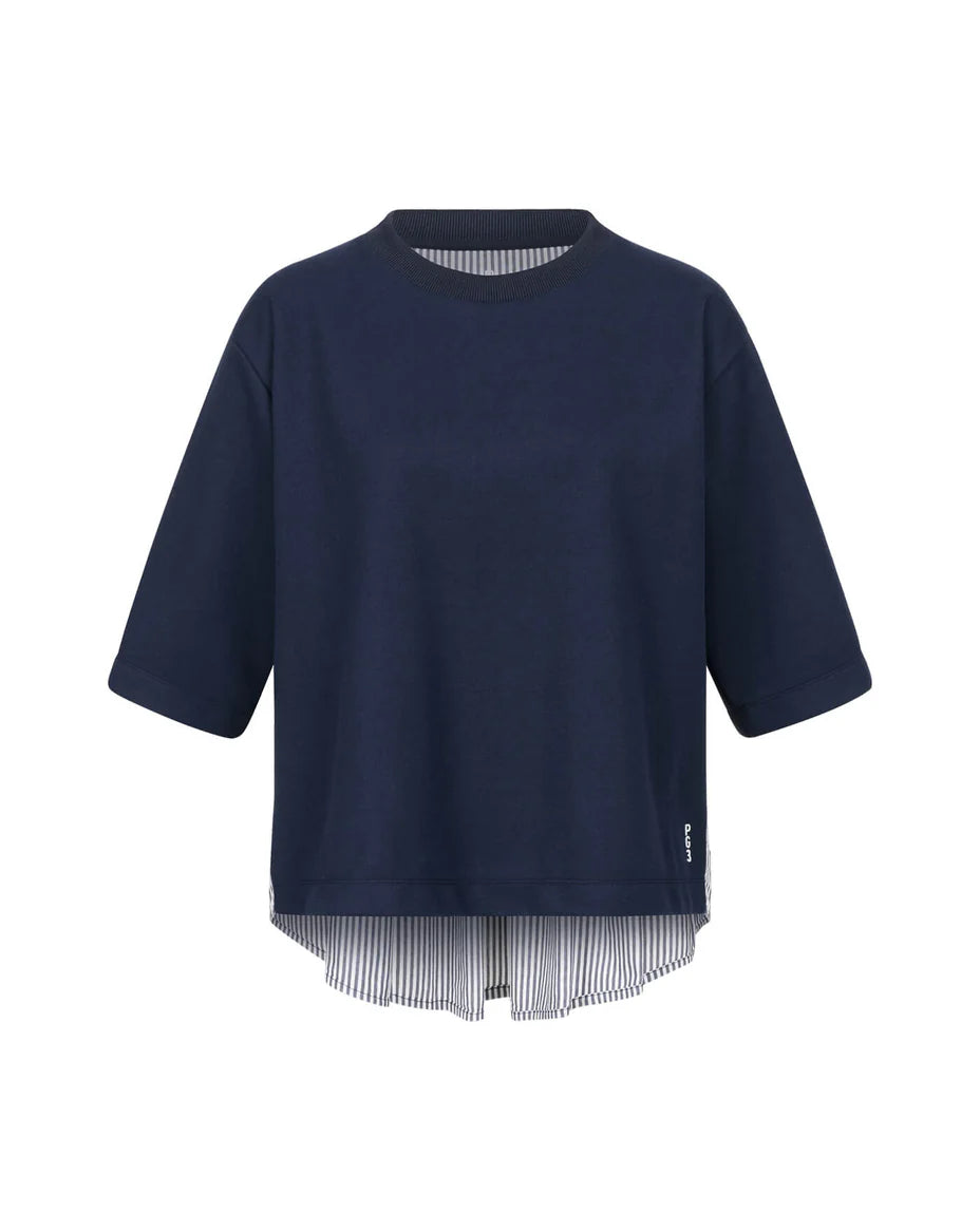 PG3 Sweater Perpetua – moderner Sweater mit Materialmix NAVY