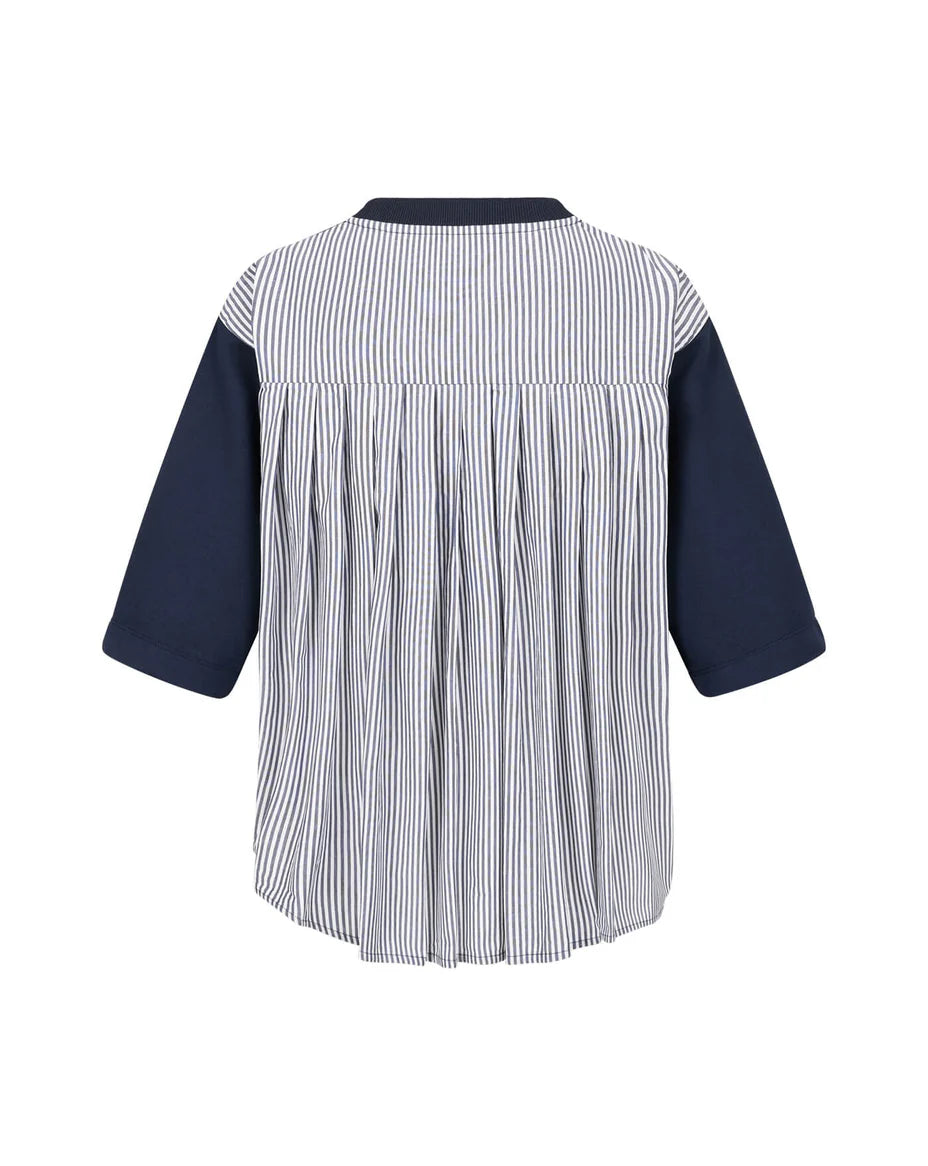 PG3 Sweater Perpetua – moderner Sweater mit Materialmix NAVY