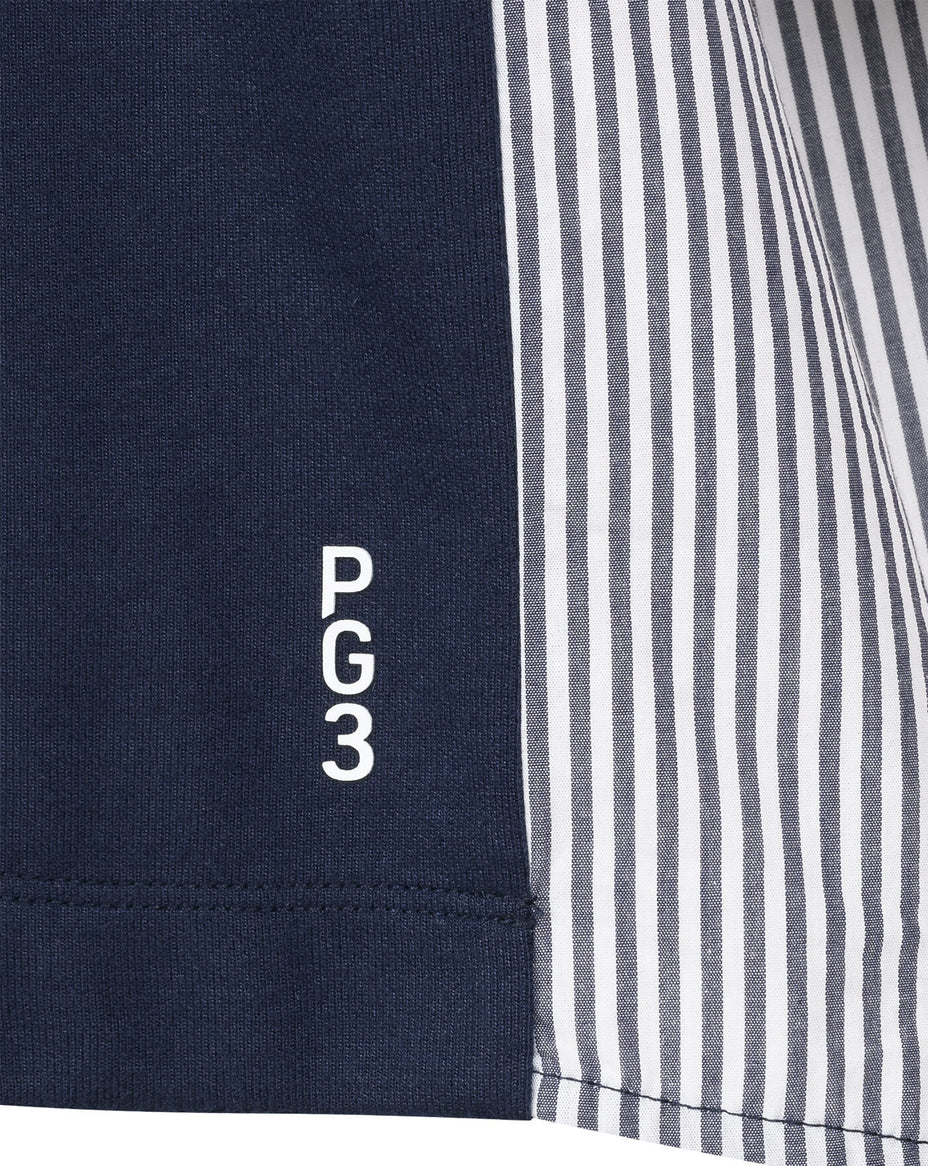 PG3 Sweater Perpetua – moderner Sweater mit Materialmix NAVY