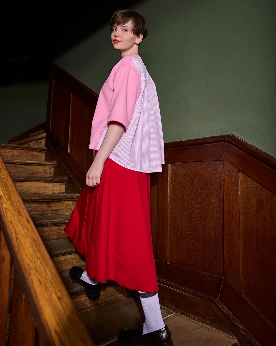 PG3 Sweater Perpetua – moderner Sweater mit Materialmix ROSÈ