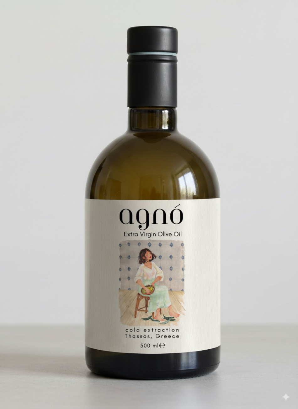 Agnó extra natives Olivenöl aus Thassos, 500-ml-Flasche