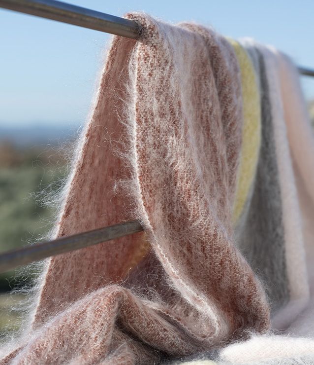 Brun de Vian-Tiran – Mohair-Plaid Paysages Bruyères, Herstelleransicht 2