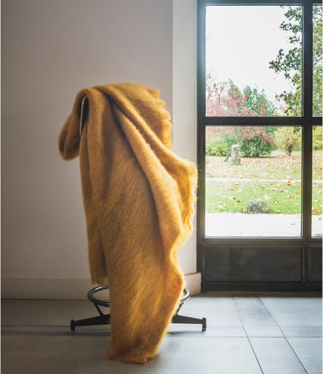 Brun de Vian-Tiran – Mohair-Plaid Uni Houblon, Herstelleransicht 2