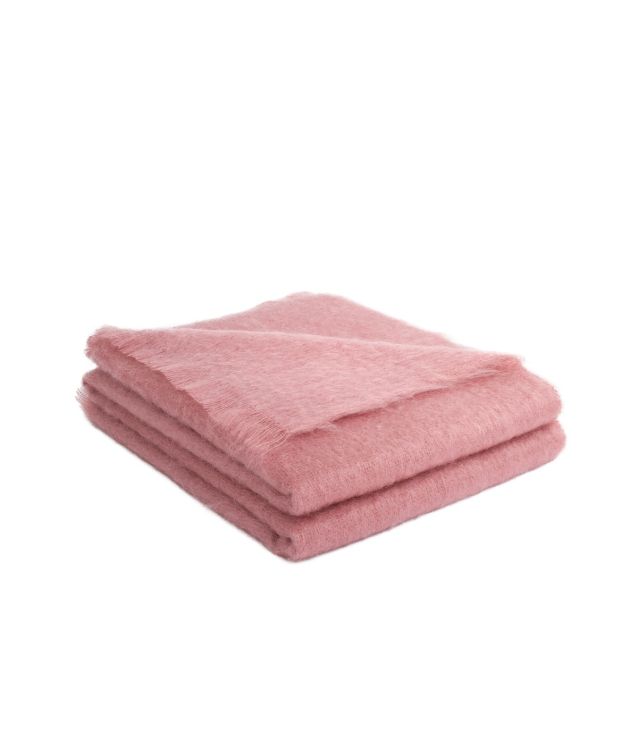 Brun de Vian-Tiran – Mohair-Plaid Uni Rose Ancien, Herstelleransicht 2
