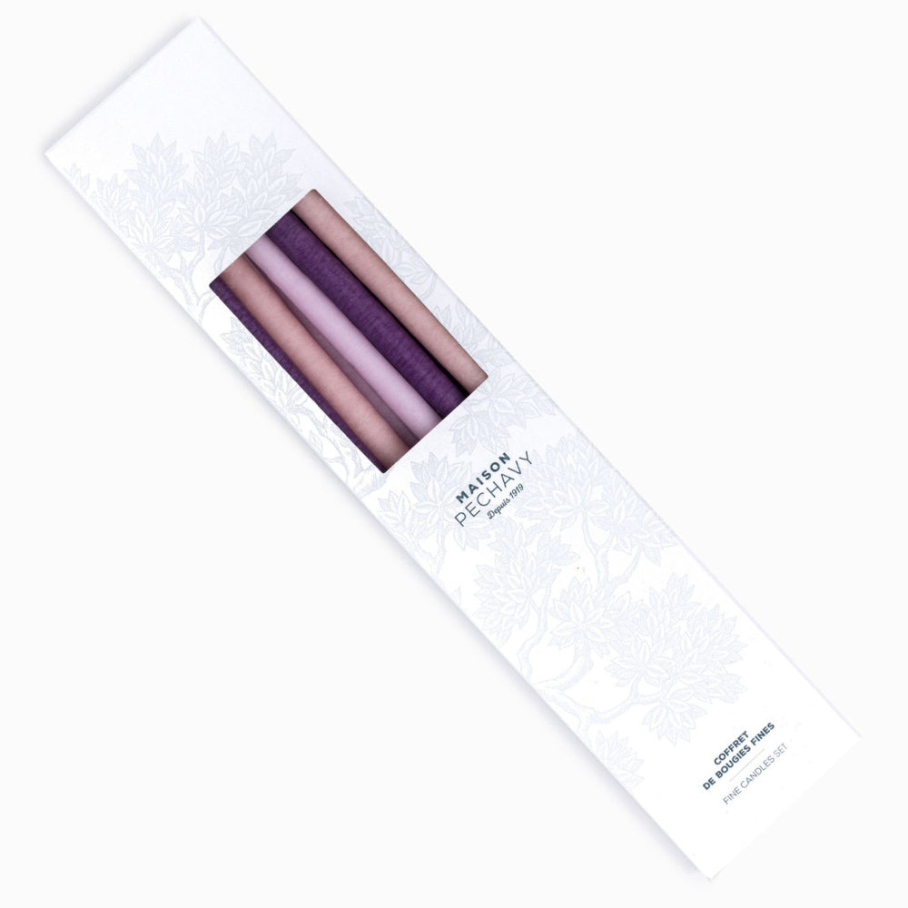 10 feine handgezogene Kerzen aus der Provence  – Maison Pechavy -VIOLETT MIX