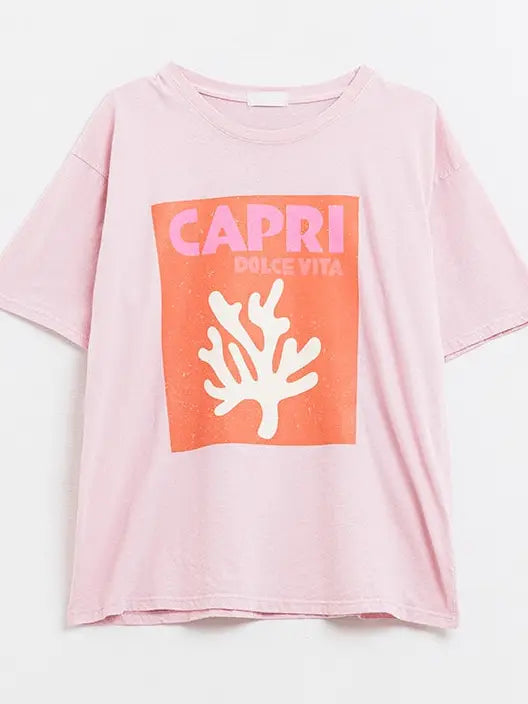 T-Shirt „Capri Dolce Vita“ – Babypink (Garment Dye) ONE SIZE