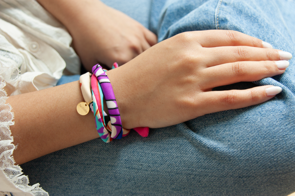 SEIDENARMBAND Glamorous Gwen - jedes Stück ein Unikat - handmade in Germany