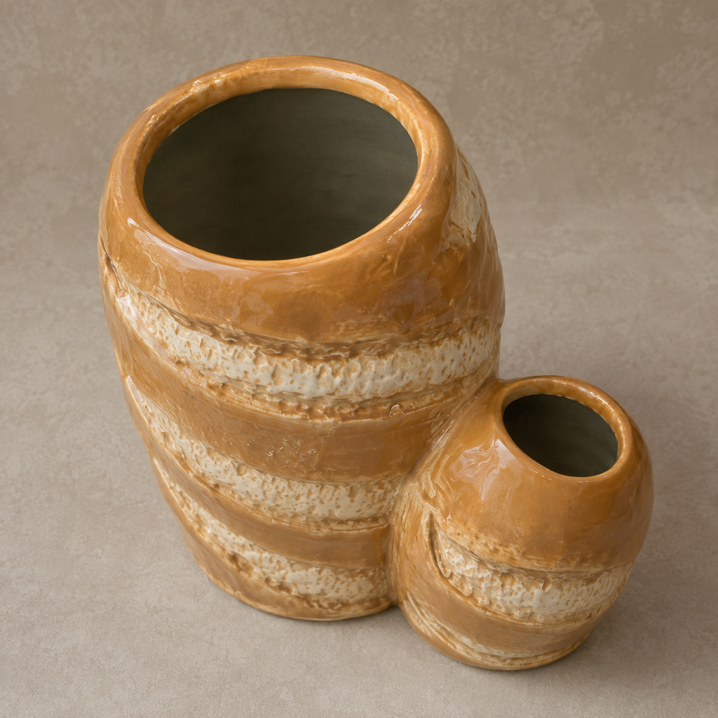 Keramik-Doppelvase Baguette – Ansicht der Öffnungen