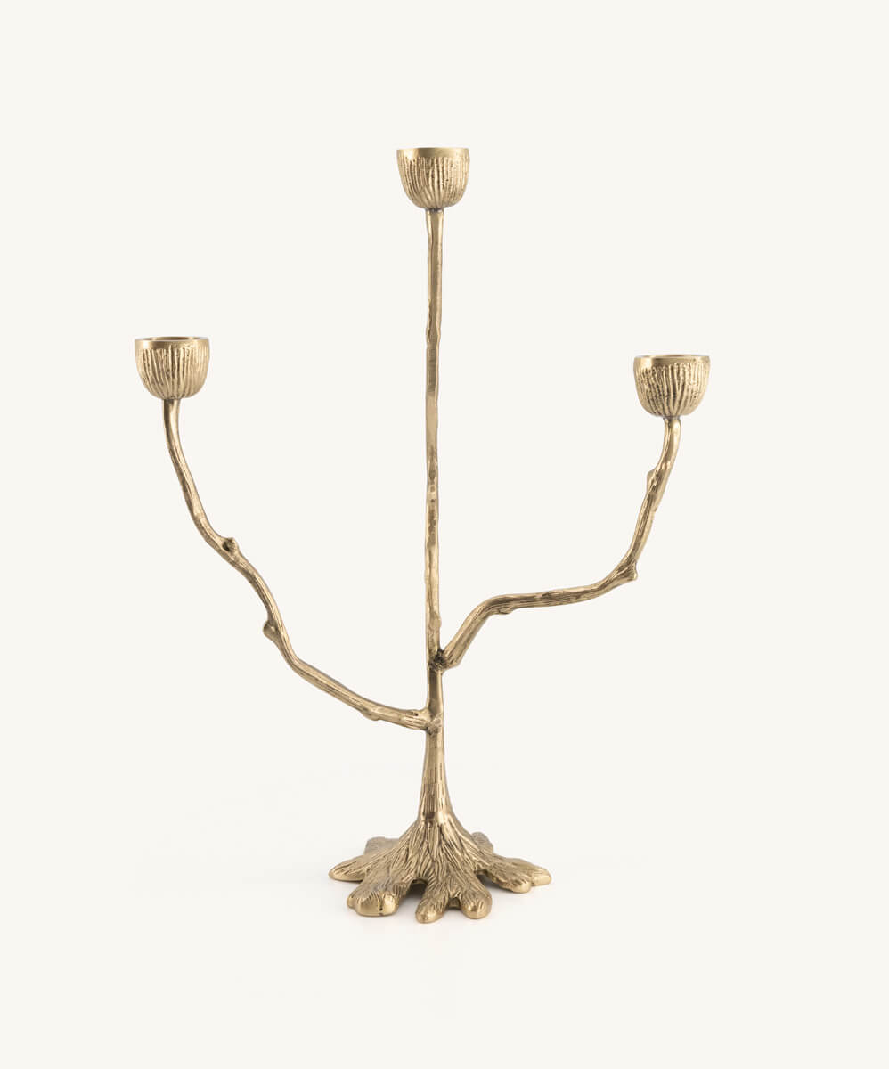 Misty Triple – Candle Holder aus recyceltem Messing (3-armig)