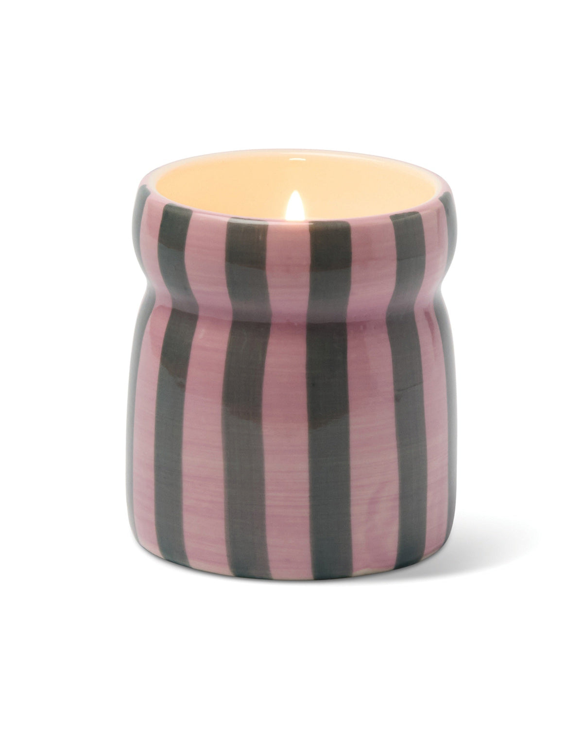 Paddywax Cabana Cinnamon & Clove, Pink/Grün: Originalaufnahme der Duftkerze mit Produkt- und Verpackungsdetails