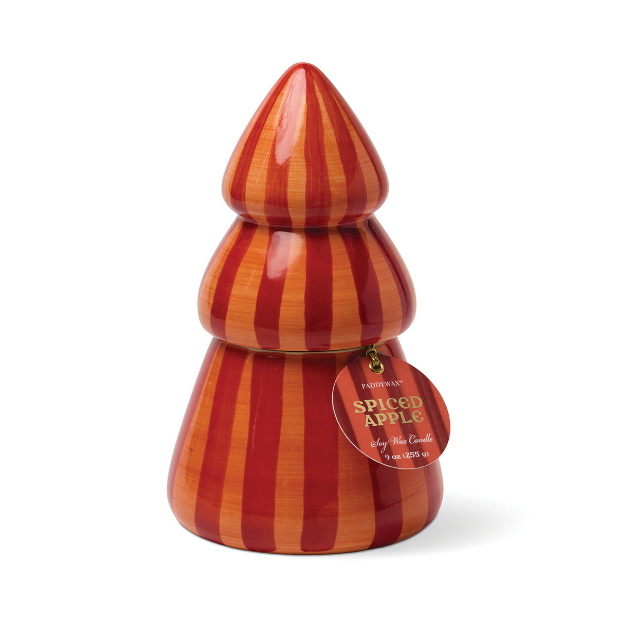 Paddywax Cabana Christmas Weihnachtsbaum Rot/Koralle – Spiced Apple mit Deckel