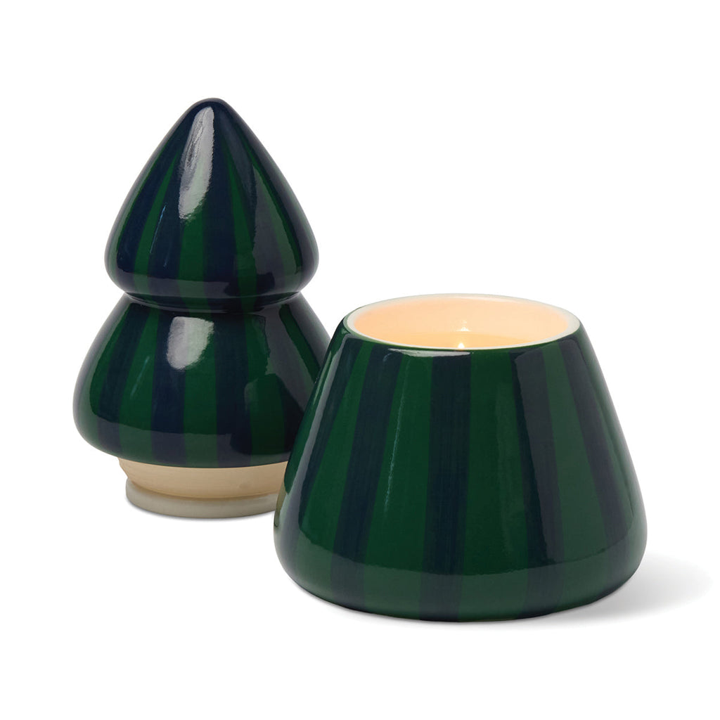 Paddywax Cabana Christmas Weihnachtsbaum Grün/Navy – Balsam Fir geöffnet