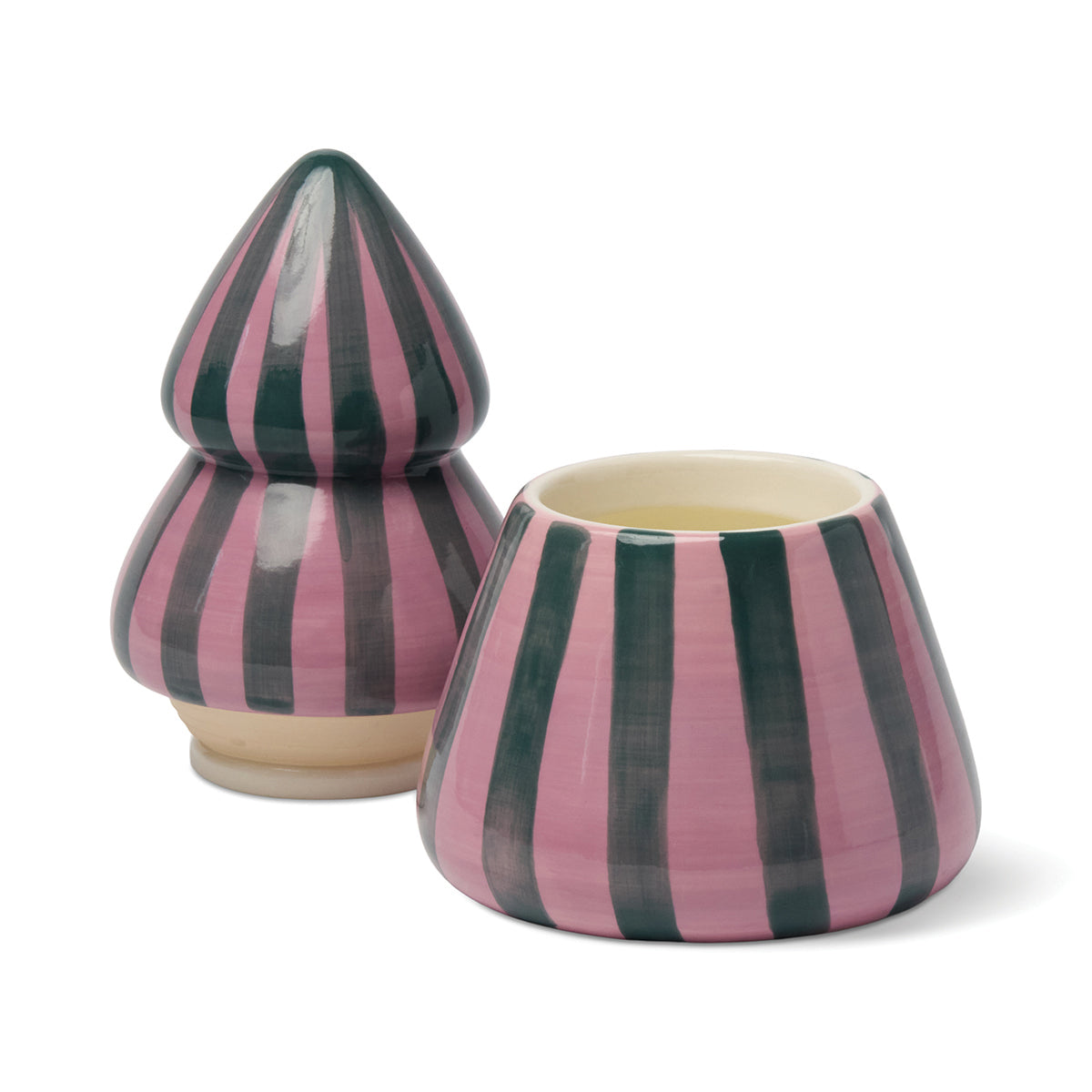 Paddywax Cabana Christmas Weihnachtsbaum Pink/Grün – Cinnamon & Clove geöffnet